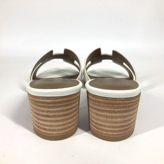 HERMES Sandals leather white Oasis 35.5