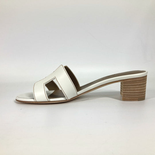 HERMES Sandals leather white Oasis 35.5