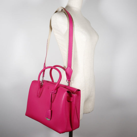 MCM Handbag MWT 6SMA04 PU001 leather pink 2WAYShoulder mirror Women Used Authentic
