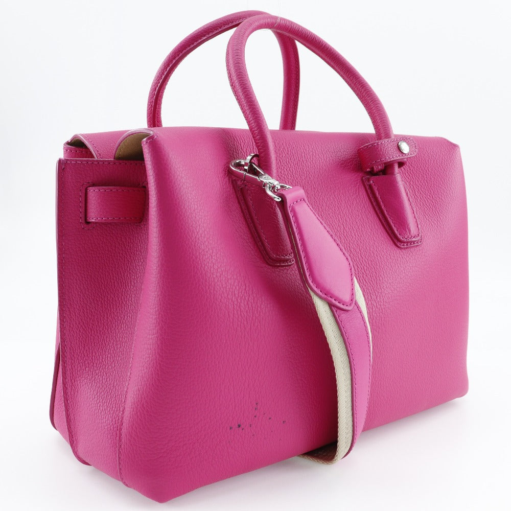 MCM Handbag MWT 6SMA04 PU001 leather pink 2WAYShoulder mirror Women Used Authentic