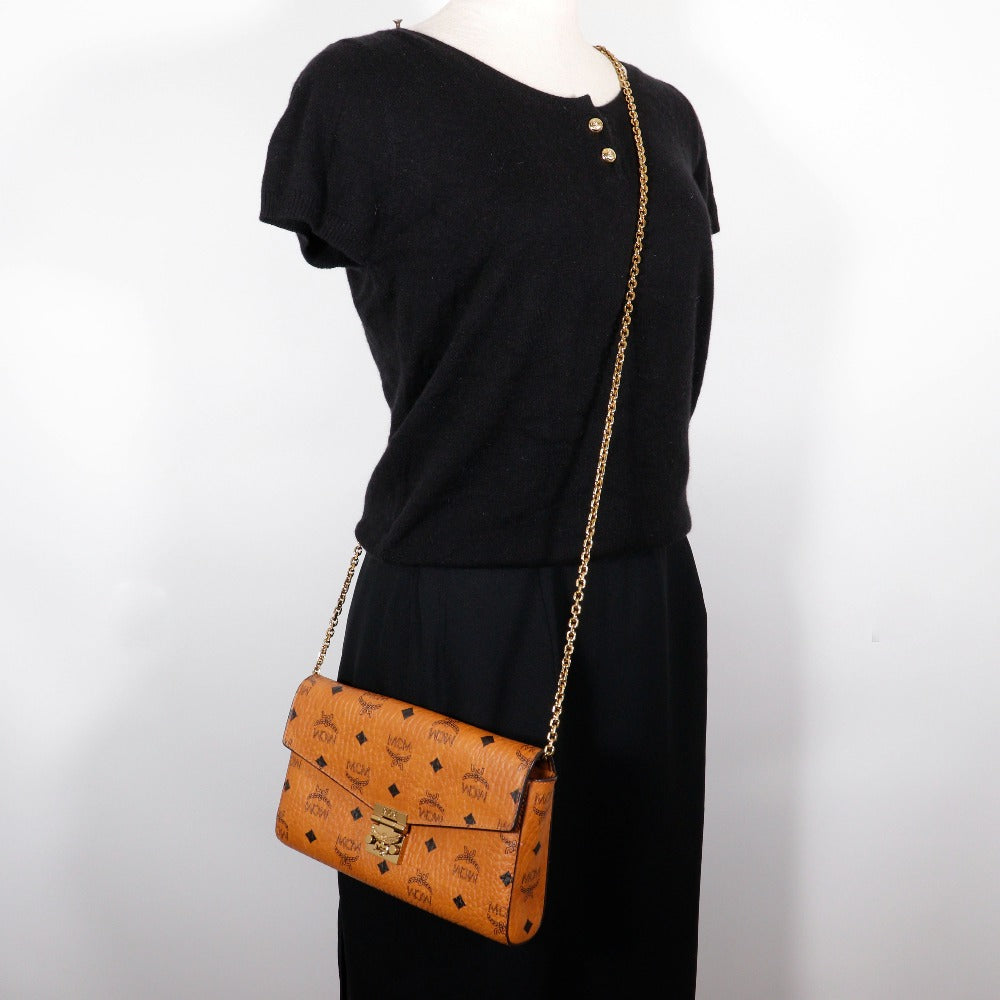 MCM Shoulder Bag MYZ 28AME05 CO001 PVC, Leather Brown 2-way clutch Vicetos Tracy Medium Women Used Authentic