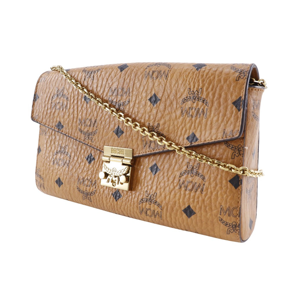 MCM Shoulder Bag MYZ 28AME05 CO001 PVC, Leather Brown 2-way clutch Vicetos Tracy Medium Women Used Authentic