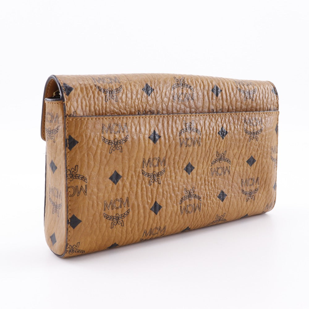 MCM Shoulder Bag MYZ 28AME05 CO001 PVC, Leather Brown 2-way clutch Vicetos Tracy Medium Women Used Authentic