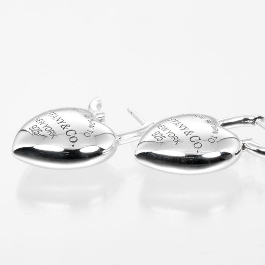 TIFFANY&Co. Pierce Silver925 Silver Return to TIFFANY&Co. Full Heart Women Used Authentic
