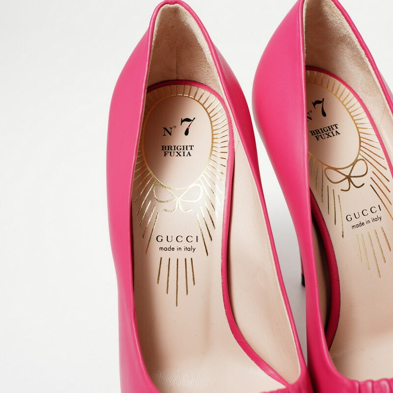 GUCCI pumps 551759 Genuine Leather pink Women 36 Used Authentic
