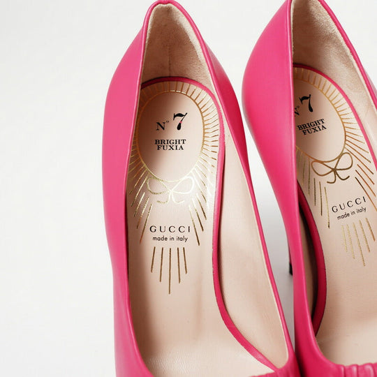 GUCCI pumps 551759 Genuine Leather pink Women 36 Used Authentic