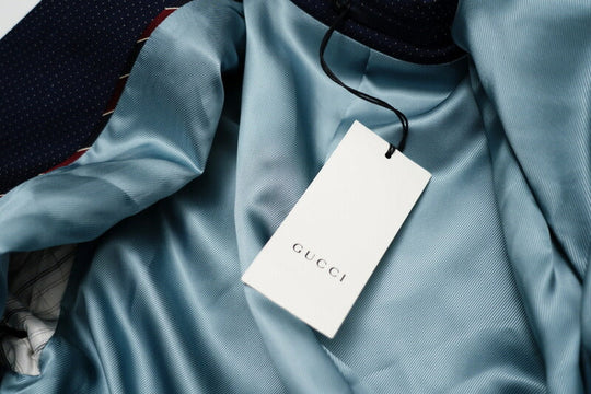 GUCCI setup 622U511GXAF0/622U5175DBY2 wool Navy / Red mens 7-48R Used Authentic