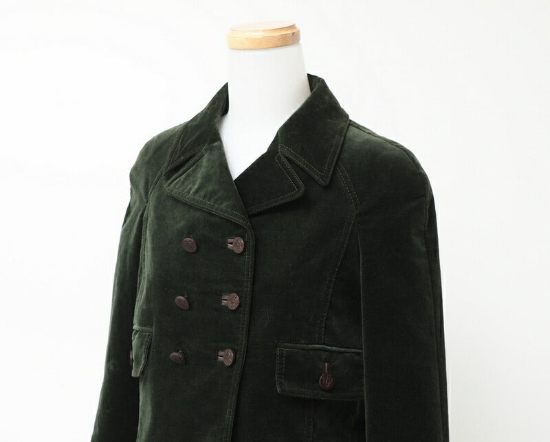 GUCCI Jacket 162034 95% cotton, 5% polyurethane / Lining: 90% cupra, 10% polyurethane green Women 36 Used Authentic