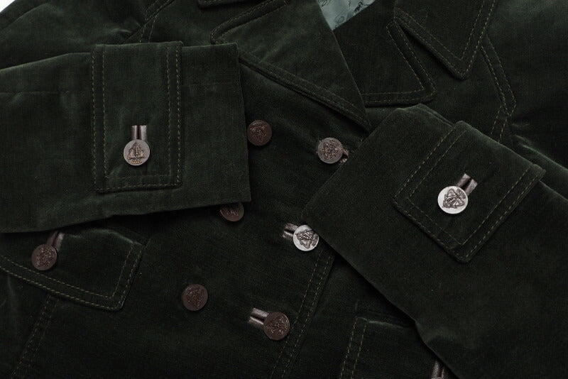 GUCCI Jacket 162034 95% cotton, 5% polyurethane / Lining: 90% cupra, 10% polyurethane green Women 36 Used Authentic