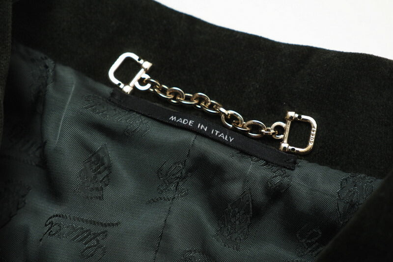 GUCCI Jacket 162034 95% cotton, 5% polyurethane / Lining: 90% cupra, 10% polyurethane green Women 36 Used Authentic