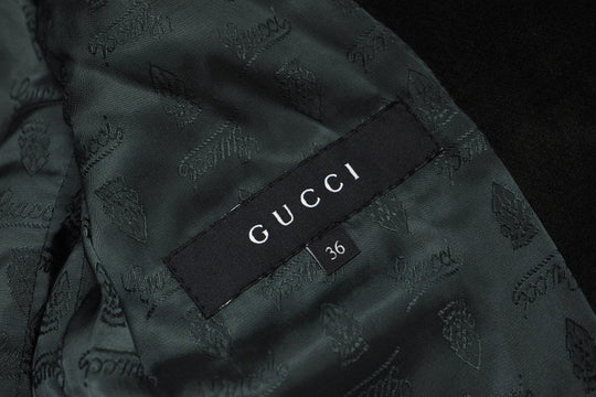 GUCCI Jacket 162034 95% cotton, 5% polyurethane / Lining: 90% cupra, 10% polyurethane green Women 36 Used Authentic