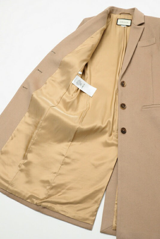 GUCCI coat 455739 ZGW07 wool light beige Women 38 Used Authentic