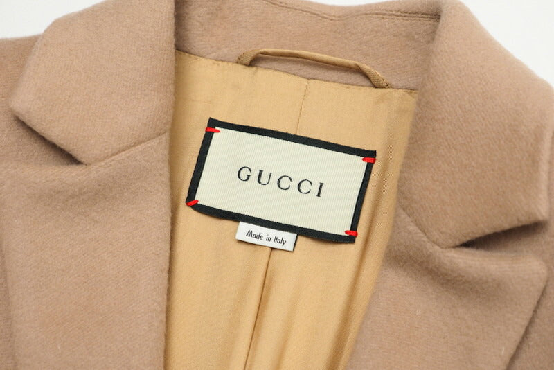 GUCCI coat 455739 ZGW07 wool light beige Women 38 Used Authentic