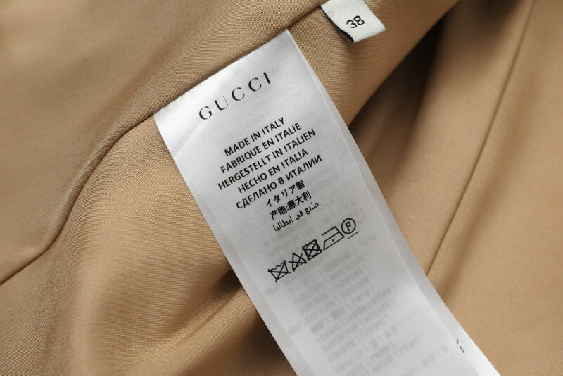 GUCCI coat 455739 ZGW07 wool light beige Women 38 Used Authentic