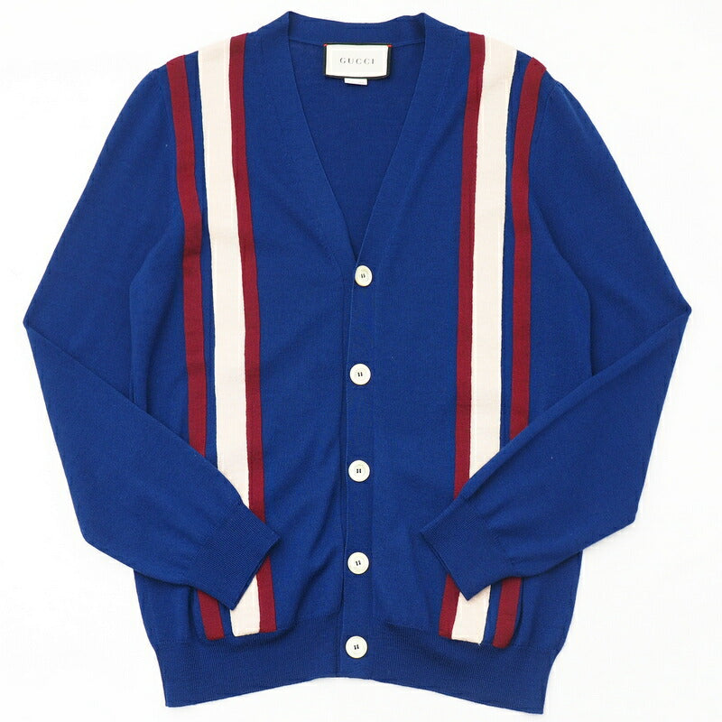 GUCCI knit 597800 knit Blue/Red/Ivory Women XS Used Authentic
