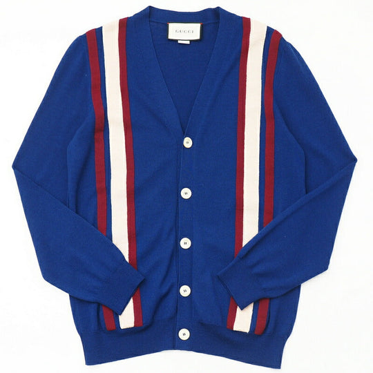 GUCCI knit 597800 knit Blue/Red/Ivory Women XS Used Authentic