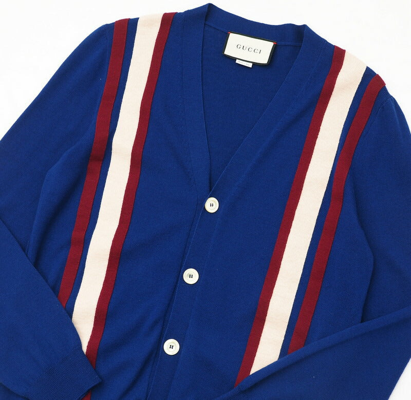 GUCCI knit 597800 knit Blue/Red/Ivory Women XS Used Authentic