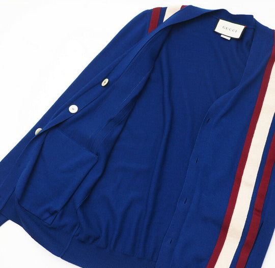 GUCCI knit 597800 knit Blue/Red/Ivory Women XS Used Authentic