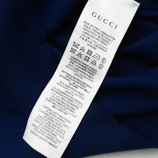 GUCCI knit 597800 knit Blue/Red/Ivory Women XS Used Authentic