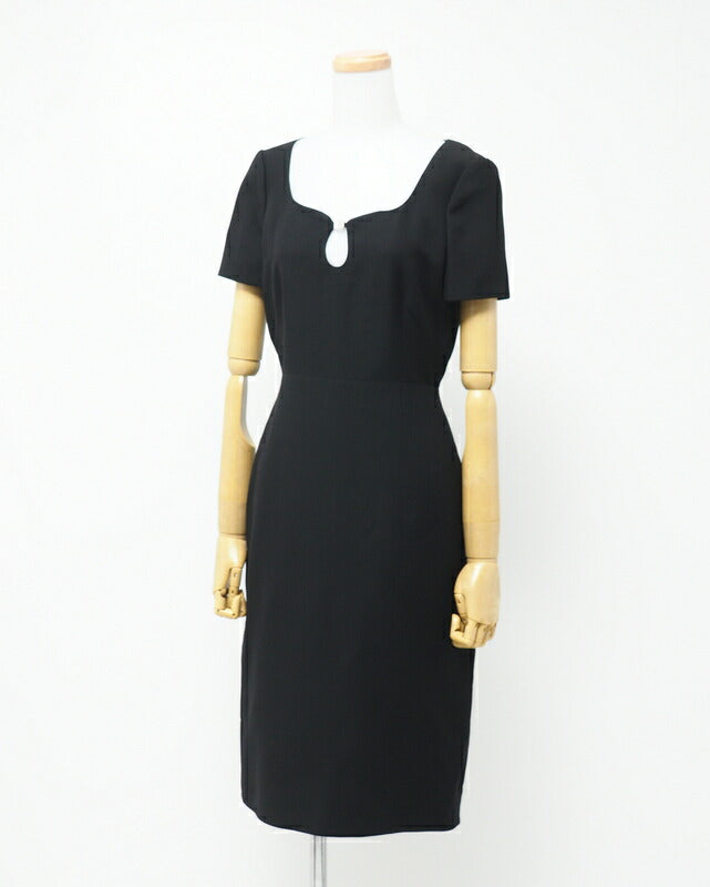 GUCCI one piece 631484 ZAD88 Outer: 54% silk, 46% wool / Lining: 73% acetate, 27% silk black Women 36 Used Authentic