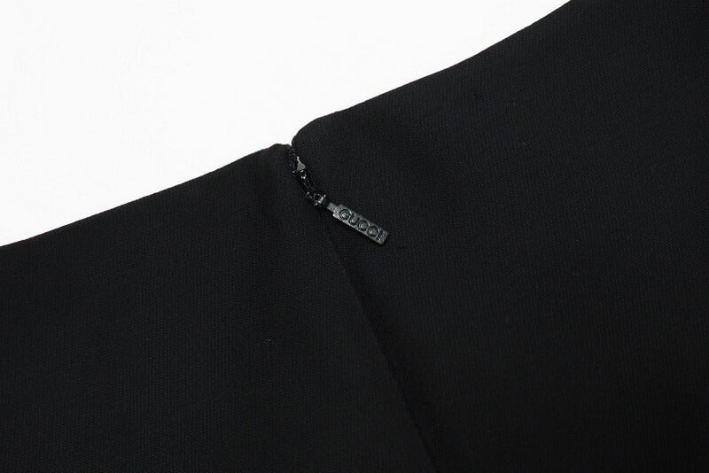 GUCCI one piece 631484 ZAD88 Outer: 54% silk, 46% wool / Lining: 73% acetate, 27% silk black Women 36 Used Authentic