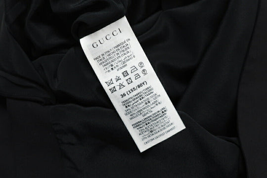 GUCCI one piece 631484 ZAD88 Outer: 54% silk, 46% wool / Lining: 73% acetate, 27% silk black Women 36 Used Authentic