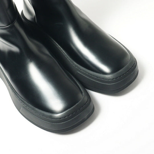 PRADA boots 2WG013 leather black mens 7 Used Authentic