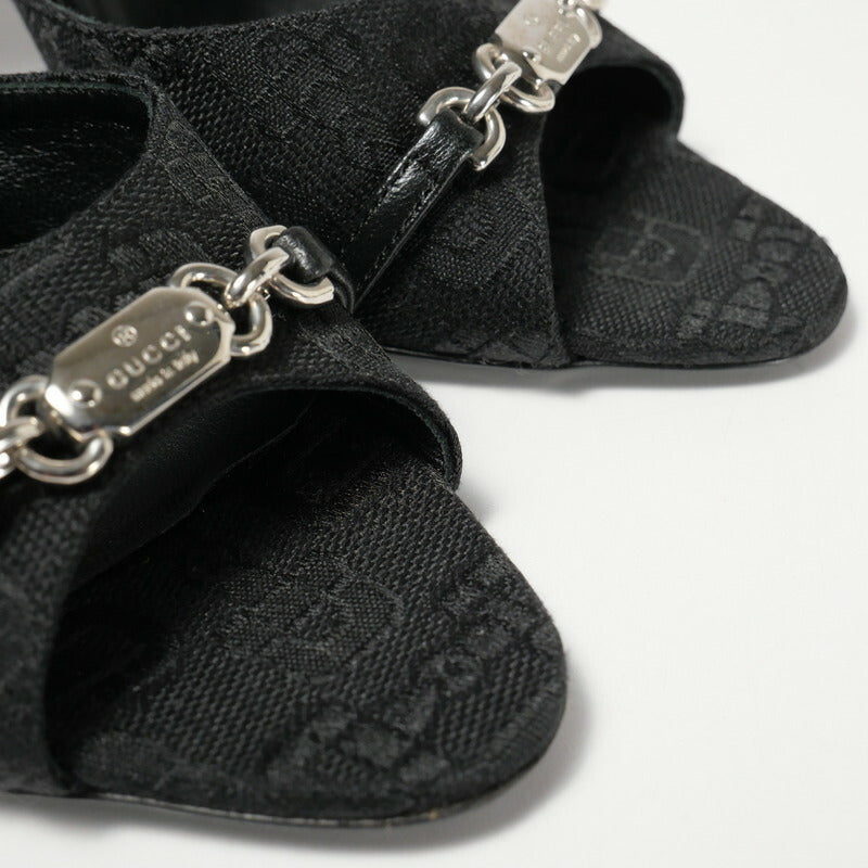 GUCCI pumps 317030 canvas black Women 36 1/2 Used Authentic