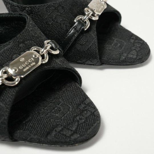 GUCCI pumps 317030 canvas black Women 36 1/2 Used Authentic