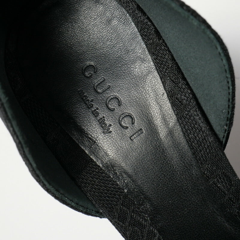 GUCCI pumps 317030 canvas black Women 36 1/2 Used Authentic