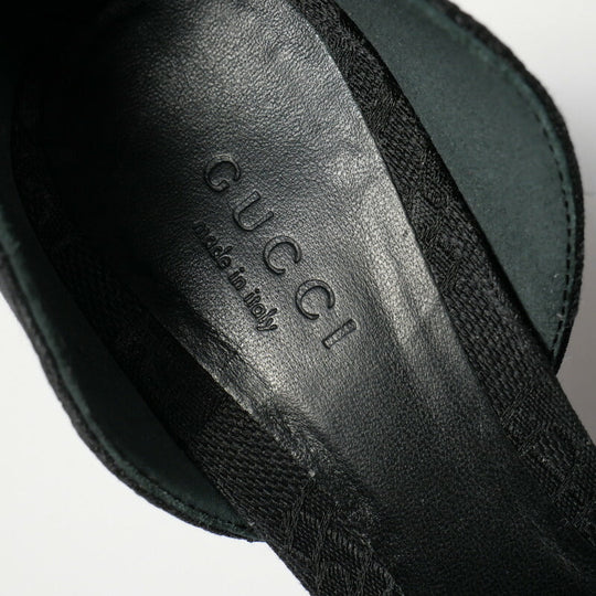 GUCCI pumps 317030 canvas black Women 36 1/2 Used Authentic
