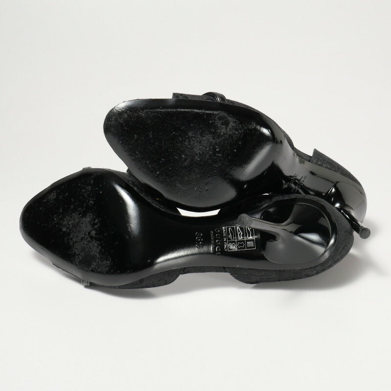 GUCCI pumps 317030 canvas black Women 36 1/2 Used Authentic