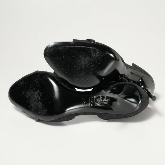 GUCCI pumps 317030 canvas black Women 36 1/2 Used Authentic