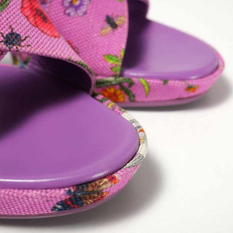 GUCCI Sandals 154911 canvas pink Women 36 Used Authentic