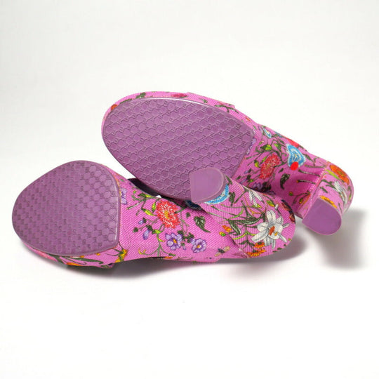 GUCCI Sandals 154911 canvas pink Women 36 Used Authentic