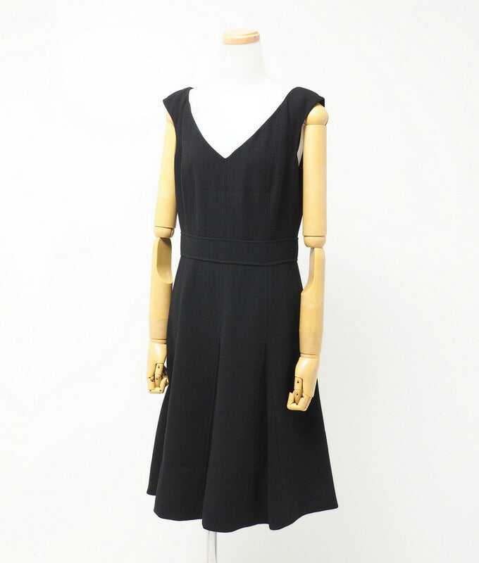 PRADA one piece P32B01 wool black Women 40S Used Authentic