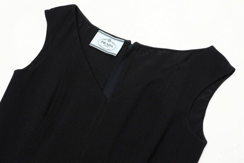 PRADA one piece P32B01 wool black Women 40S Used Authentic