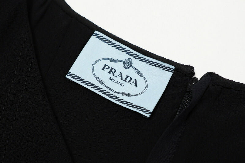PRADA one piece P32B01 wool black Women 40S Used Authentic
