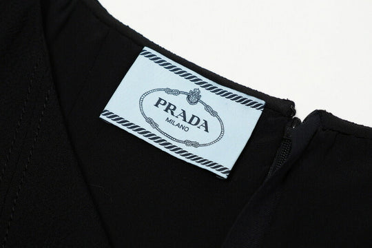 PRADA one piece P32B01 wool black Women 40S Used Authentic