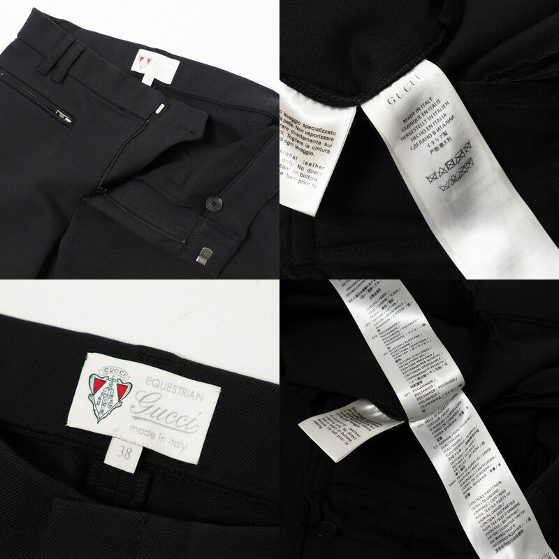 GUCCI Pants 386901 Stretch/Leather black Women 38 Used Authentic