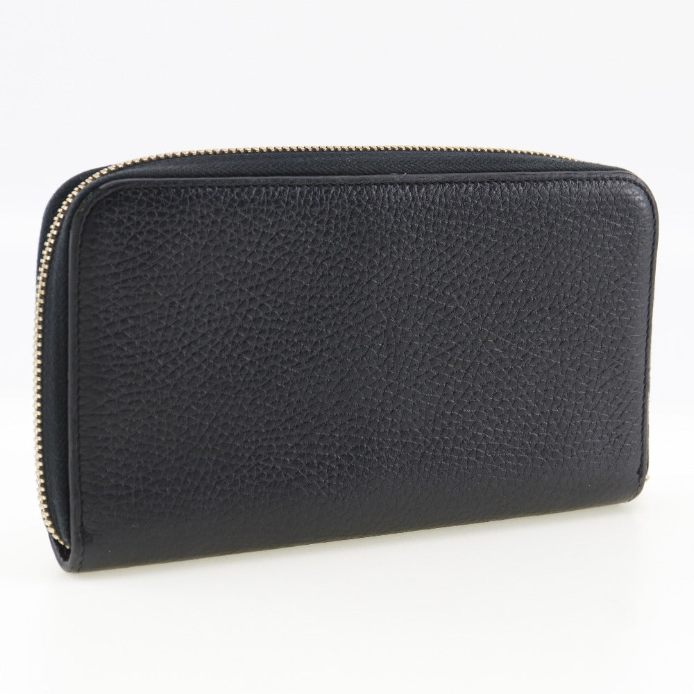 GUCCI Long Wallet Purse 509644 leather black Interlocking unisex(Unisex) Used Authentic