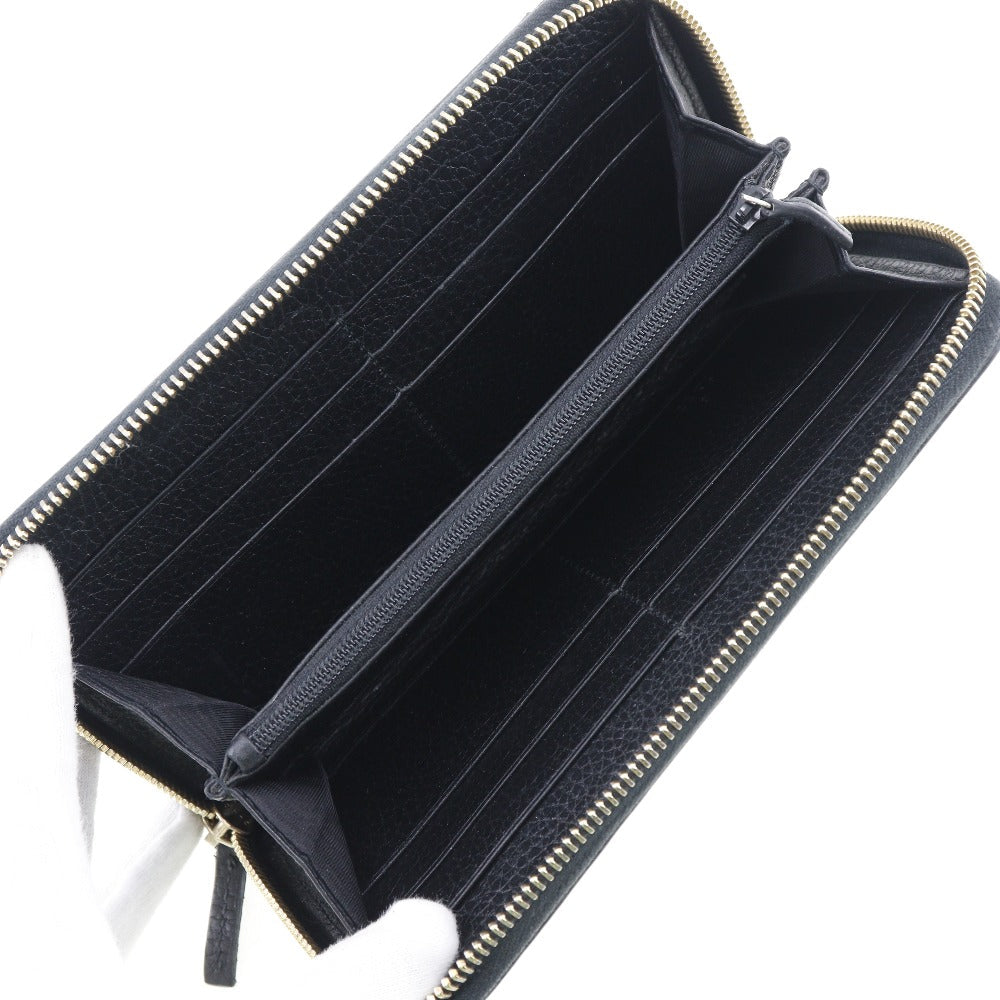 GUCCI Long Wallet Purse 509644 leather black Interlocking unisex(Unisex) Used Authentic