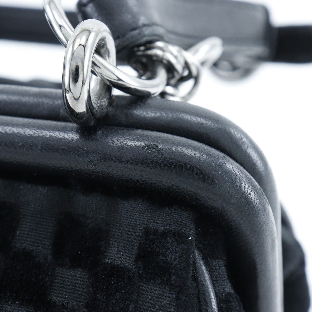 CHANEL Shoulder Bag A33096 Velor black Gamaguchi 2WAY COCO Mark ChainShoulder Women Used Authentic