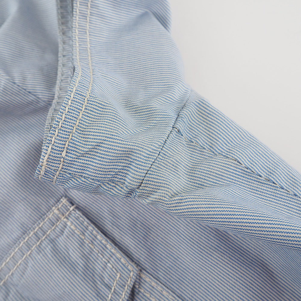 CHANEL Short sleeve shirt P24930V15491 silk Blue Women 38 Used Authentic