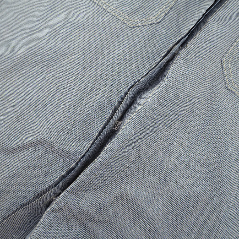 CHANEL Short sleeve shirt P24930V15491 silk Blue Women 38 Used Authentic