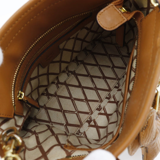MCM Handbag leather Brown 2WAYShoulder Vicetos Women Used Authentic