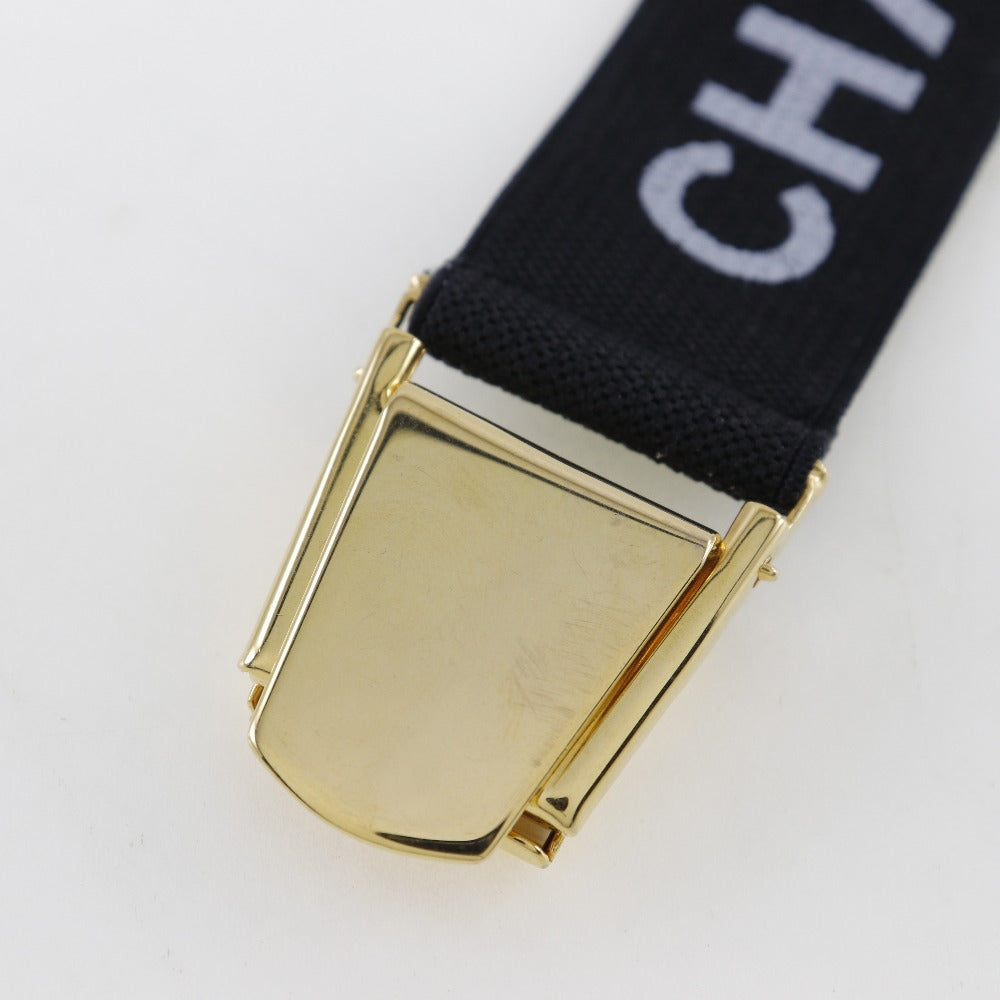 CHANEL Other miscellaneous goods Rubber, Plated Gold black Clip logo Arm band Women Used Authentic