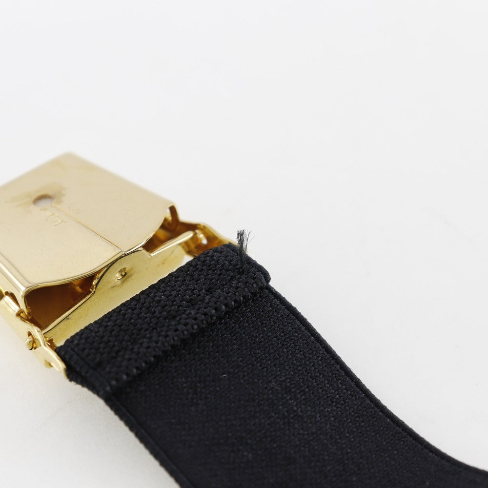 CHANEL Other miscellaneous goods Rubber, Plated Gold black Clip logo Arm band Women Used Authentic