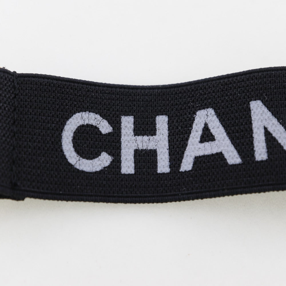 CHANEL Other miscellaneous goods Rubber, Plated Gold black Clip logo Arm band Women Used Authentic
