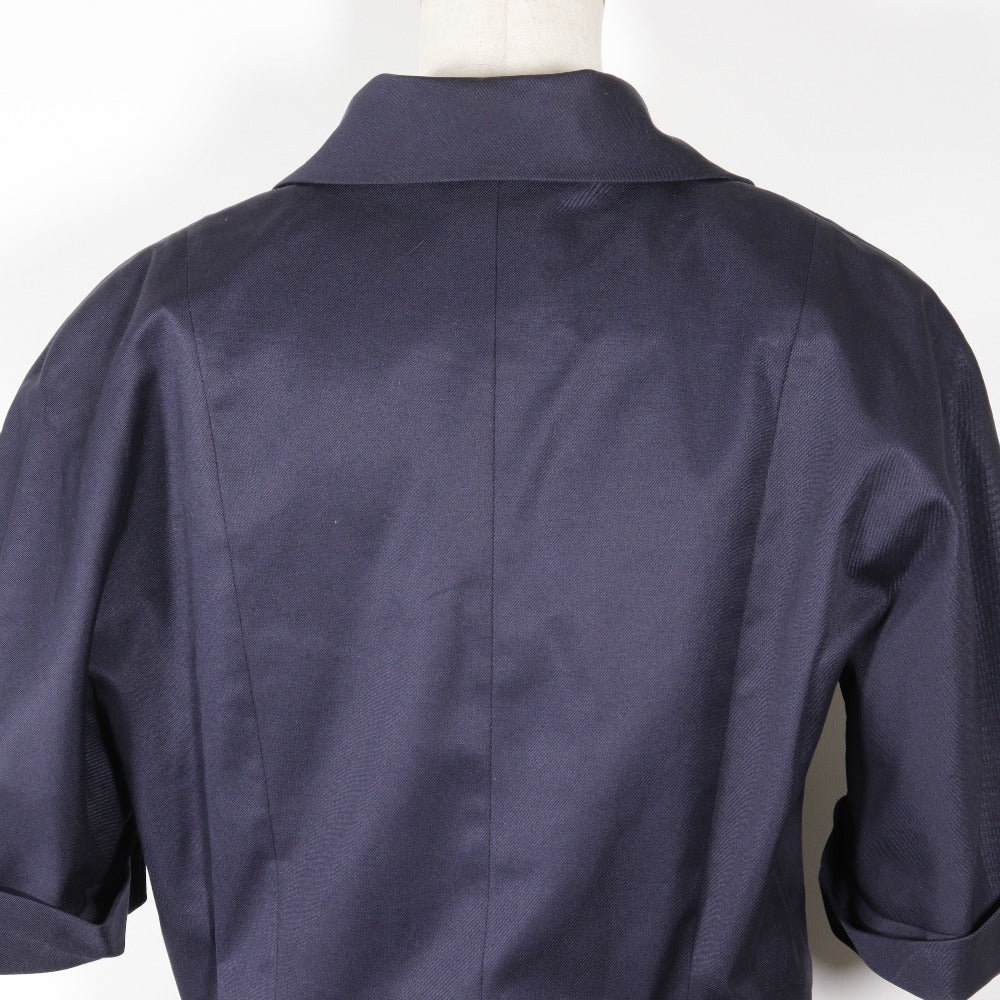 CHANEL one piece cotton Navy blue vintage coco chanel button Shirt-style dress Women 38 Used Authentic